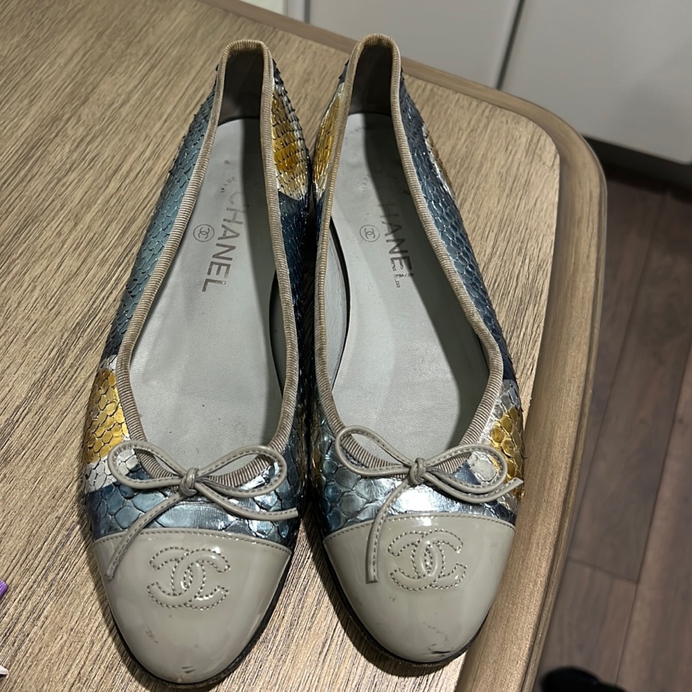 Chanel Python Snake Skin Balet Flats - image 1
